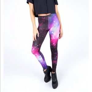 Blackmilk Clothing purple galaxy leggings M